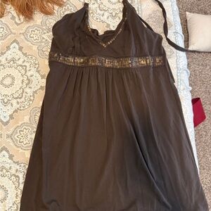 Victoria's Secret Brown Mini Dress with Gold Accents